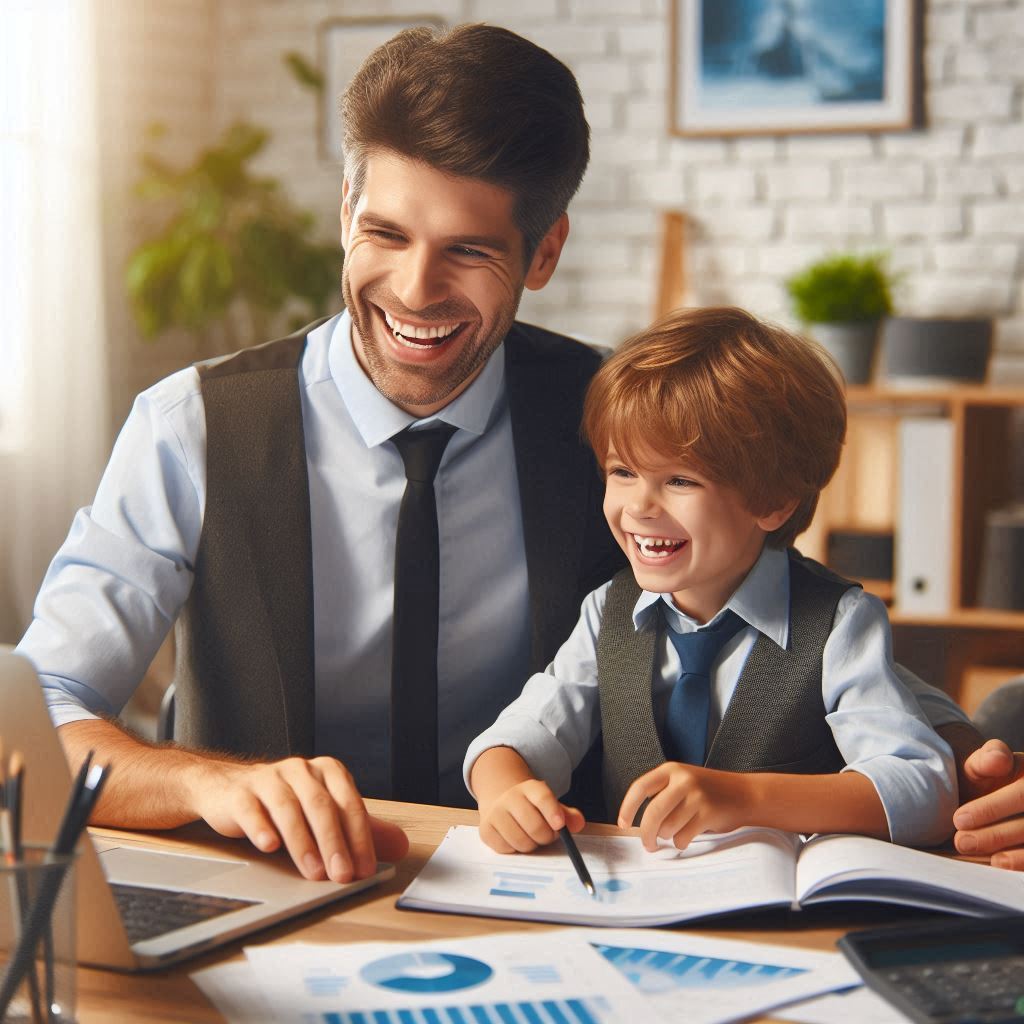 pai e filho com segurança financeira e proteção patrimonial